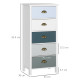 Slim Storage Cabinet Organiser, Chest of Drawers, 5-Drawer Dresser with Metal Handle for Living Room, Bedroom, Blue