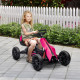 Kids Pedal Go Kart, with Adjustable Seat, EVA Wheels, Seat, Handbrake - Pink