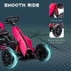 Kids Pedal Go Kart, with Adjustable Seat, EVA Wheels, Seat, Handbrake - Pink