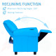Kids Recliner Chair, PU Leather with Adjustable Backrest, Footrest, Padded Headrest, Blue