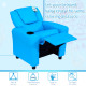 Kids Recliner Chair, PU Leather with Adjustable Backrest, Footrest, Padded Headrest, Blue