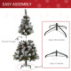 Indoor Christmas Tree Artificial Berry Xmas Decoration with Metal Stand and 184 Tips (5FT(150CM))