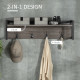 Wall Coat Rack with 4 Hooks Floating Shelf with Storage Rack for Keys, Clothes, Bags for Hallway, Entryway, 80 x 20 x 22.5 cm, G