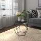 Round Side Table, Minimalist End Table with Steel Frame, Small Coffee Table for Living Room, Bedroom, Black