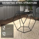 Round Side Table, Minimalist End Table with Steel Frame, Small Coffee Table for Living Room, Bedroom, Black