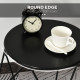 Round Side Table, Minimalist End Table with Steel Frame, Small Coffee Table for Living Room, Bedroom, Black