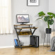 Industrial Computer Desk with Monitor Stand, 70 x 60cm Compact Desk for Small Spaces, Home Office Desk, Rustic Brown