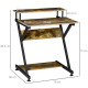 Industrial Computer Desk with Monitor Stand, 70 x 60cm Compact Desk for Small Spaces, Home Office Desk, Rustic Brown