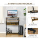 Industrial Computer Desk with Monitor Stand, 70 x 60cm Compact Desk for Small Spaces, Home Office Desk, Rustic Brown