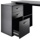 L-Shaped Computer Desk, 2 Shaped Corner Desk with Drawers, File Cabinet and Storage Shelves, Home Office Desk, 117 x 83.5 x 76cm