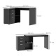 L-Shaped Computer Desk, 2 Shaped Corner Desk with Drawers, File Cabinet and Storage Shelves, Home Office Desk, 117 x 83.5 x 76cm