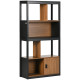 Modern 4-Tier Bookshelf, Freestanding Bookcase with Storage Shelving and Closed Cabinet, for Living Room Home Office Study, Waln