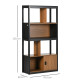 Modern 4-Tier Bookshelf, Freestanding Bookcase with Storage Shelving and Closed Cabinet, for Living Room Home Office Study, Waln