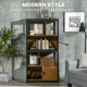 Modern 4-Tier Bookshelf, Freestanding Bookcase with Storage Shelving and Closed Cabinet, for Living Room Home Office Study, Waln