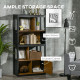 Modern 4-Tier Bookshelf, Freestanding Bookcase with Storage Shelving and Closed Cabinet, for Living Room Home Office Study, Waln
