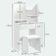 Dressing Table with Mirror and Stool, Vanity Table, Modern Makeup Desk with Drawer, Storage Cabinet and Adjustable Shelf for Bed