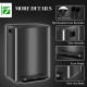 60L Dual Compartment Stainless Steel Bin, with Deodoriser Holders - Black