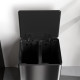 60L Dual Compartment Stainless Steel Bin, with Deodoriser Holders - Black