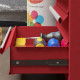 DURHAND Lockable Metal Tool Box, 4 Drawer Tool Chest with Latches, Handle, Ball Bearing Runners, Red