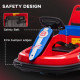 6V Electric Kids Bumper Car, 6V Spin Waltz Car, with Music, Horn, Lights - Red