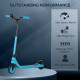 Electric Scooter, 120W Motor E-Scooter, Adjustable Height, Rear Brake for Ages 6+ Years - Blue