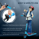 Electric Scooter, 120W Motor E-Scooter, Adjustable Height, Rear Brake for Ages 6+ Years - Blue