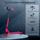 Electric Scooter, 120W Motor E-Scooter, Adjustable Height, Rear Brake for Ages 6+ Years - Pink