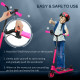 Electric Scooter, 120W Motor E-Scooter, Adjustable Height, Rear Brake for Ages 6+ Years - Pink