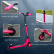 Electric Scooter, 120W Motor E-Scooter, Adjustable Height, Rear Brake for Ages 6+ Years - Pink
