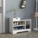 Multi-Compartment Shoe Bench, with Seat - White