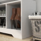 Multi-Compartment Shoe Bench, with Seat - White