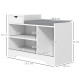 Multi-Compartment Shoe Bench, with Seat - White