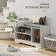 Multi-Compartment Shoe Bench, with Seat - White