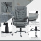 Executive Office Chair, Home Office Chair with Swivel Wheels, Reclining Backrest, Retractable Footrest, Grey