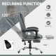 Executive Office Chair, Home Office Chair with Swivel Wheels, Reclining Backrest, Retractable Footrest, Grey