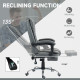Executive Office Chair, Home Office Chair with Swivel Wheels, Reclining Backrest, Retractable Footrest, Grey