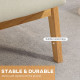 Fabric Accent Chair for Living Room, Arm Chair with Rubber Wood Frame and Padded Cushion, Cream White