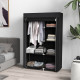 Fabric Wardrobe, Portable Wardrobe with 6 Shelves, 1 Hanging Rail, Foldable Closets, 103 x 43 x 162.5 cm, Black