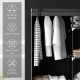 Fabric Wardrobe, Portable Wardrobe with 6 Shelves, 1 Hanging Rail, Foldable Closets, 103 x 43 x 162.5 cm, Black