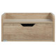 Floating Nightstand Set of 2 Wall Mounted Bedside Table with Storage Drawer for Bedroom, Natural