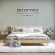 Floating Nightstand Set of 2 Wall Mounted Bedside Table with Storage Drawer for Bedroom, Natural