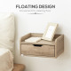 Floating Nightstand Set of 2 Wall Mounted Bedside Table with Storage Drawer for Bedroom, Natural