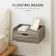 Floating Nightstand Set of 2 Wall Mounted Bedside Table with Storage Drawer for Bedroom, Grey