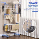 Foldable Clothes Drying Rack, 4-Tier Steel Garment Laundry Rack with Castors for Indoor and Outdoor Use, Blue