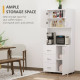 Free standing Kitchen Cupboard, Storage Cabinet with Doors and Sheleves, 3 drawers and Open Space, Adjustable Height Storage Uni