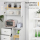 Free standing Kitchen Cupboard, Storage Cabinet with Doors and Sheleves, 3 drawers and Open Space, Adjustable Height Storage Uni
