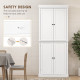 Freestanding Kitchen Cupboard with 4 Doors, Storage Cabinet with 6-Tier Shelving and 4 Adjustable Shelves, White