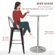 High Top Bar Table, Round Kitchen Table with Tempered Glass Top and Steel Base, Bistro Table for 2 People, Clear