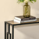 Industrial Console Table with Storage Shelf, Narrow Hallway Dressing Desk with Metal Frame for Living Room, Bedroom, Rustic Brow