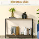 Industrial Console Table with Storage Shelf, Narrow Hallway Dressing Desk with Metal Frame for Living Room, Bedroom, Rustic Brow
